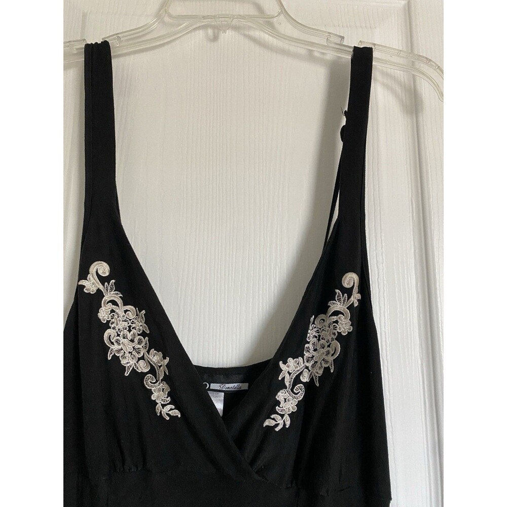 Studio Donatella Dress sz S Y2K Maxi Babydoll Embroidered Elegant Sexy Feminine